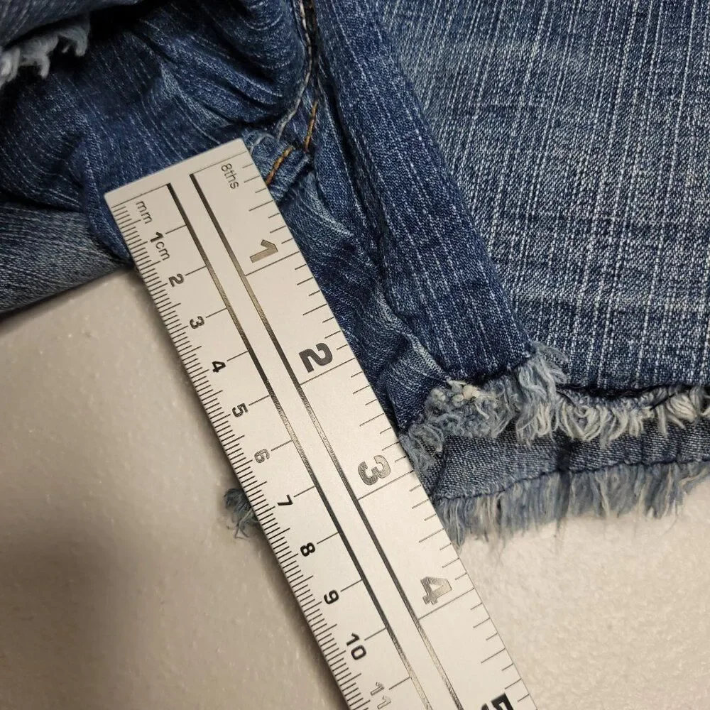 Vintage y2k So short blue shorts raw frayed hem size 11